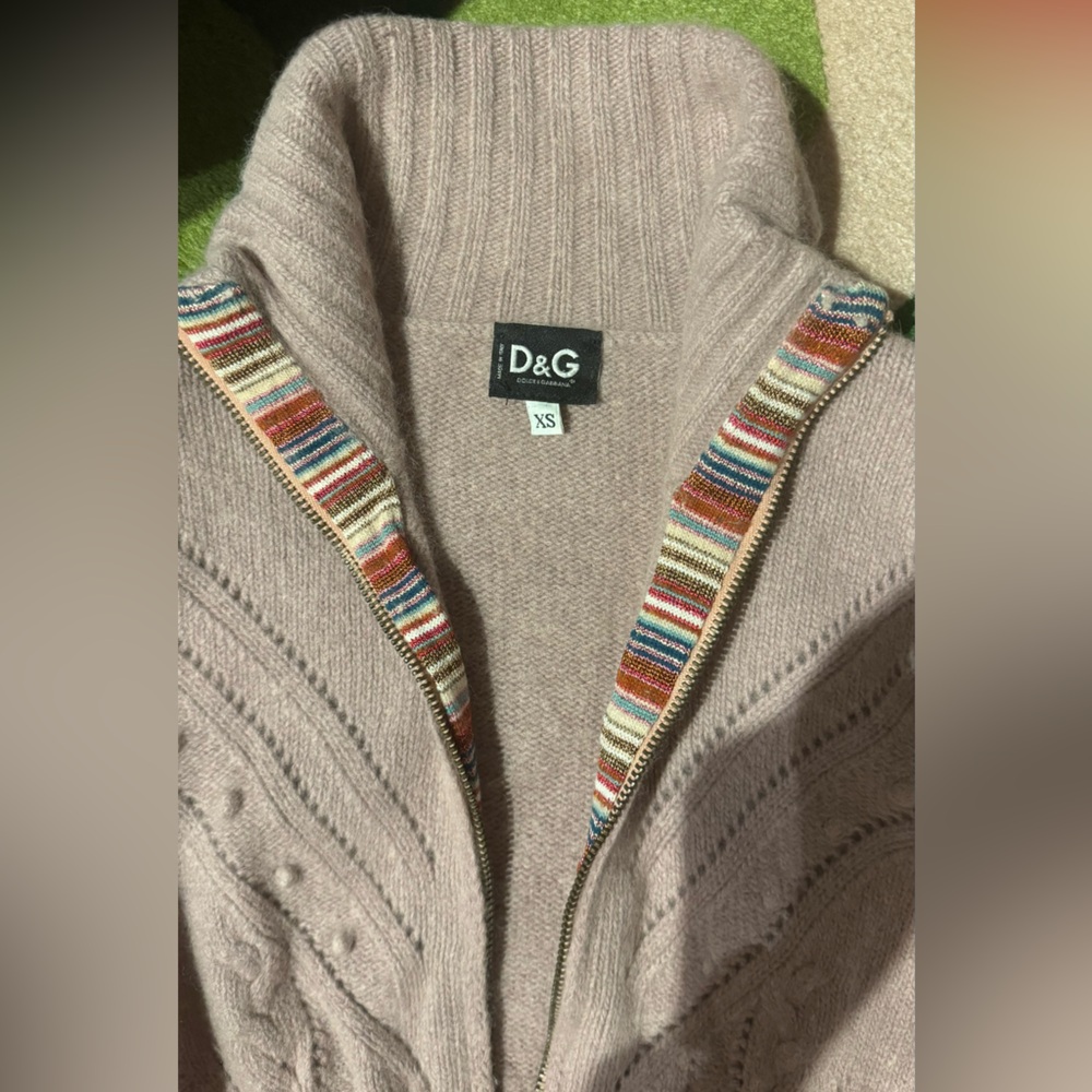 D&G Dolce & Gabbana Zip Sweater Sz XS